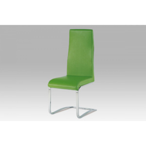 Jídelní židle chrom / koženka zelená AC-1819 GRN Autronic