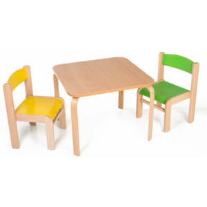 Hajdalánek Dětský stolek SIMBA + židličky LUCA (zelená, žlutá) SIMBALUCAZLZE