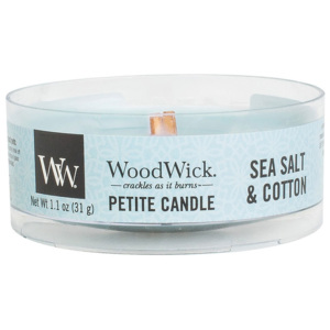 WoodWick – Petite Candle vonná svíčka Mořská sůl a bavlna 31 g