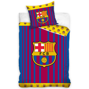 Carbotex Bavlněné povlečení FC Barcelona Vertical, 140 x 200 cm, 70 x 90 cm
