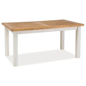 Bílý jídelní stůl z borovicového dřeva Signal Poprad, délka 160 cm