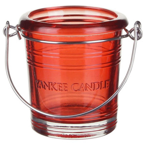 Yankee Candle – Glass Bucket svícen na votivní svíčku, červený