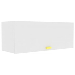 Závěsná skříň Fusion (studentské pokoje) - bíla lesk / žlutý
