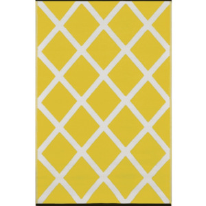 Žluto-krémový oboustranný koberec vhodný i do exteriéru Green Decore Diamond, 90 x 150 cm