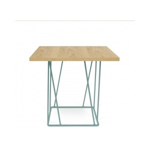 TH Konferenční stolek LOWER 50 x 40 cm (Dub (dýha) se zelenou ocelí)