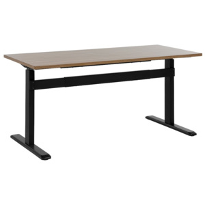 Manuálně nastavitelný psací stůl 180x80 cm hnědý-černý UPLIFT
