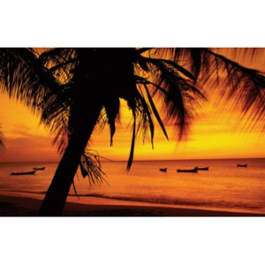 Plakát Sunset - Beach Boat
