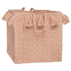 Růžový bavlněný ručně tkaný box Nattiot, ∅ 25 cm