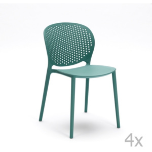 Sada 4 světle modrých židlí Design Twist Gavle