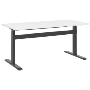 Manuálně nastavitelný psací stůl 160x70 cm bílý-černý UPLIFT