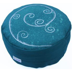S radostí - vlastní výroba Meditační sedák vesmírné spirály - zelený Velikost: ∅30 x v12 cm