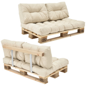 [en.casa]® Paletový interiérový nábytek - model A - béžový