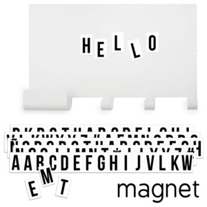 Tresxics Magnetická tabule s věšákem a černými písmeny