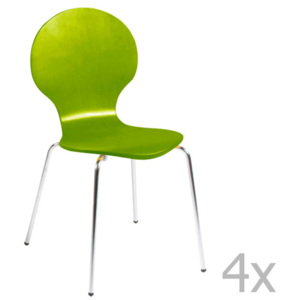 Sada 4 zelených jídelních židlí Actona Marcus Dining Chair