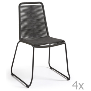 Sada 4 tmavě šedých židlí La Forma Meagan