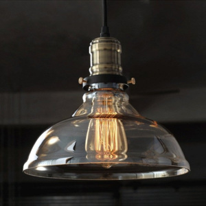 Skleněná lampa Vintage A - průměr 21 cm, kombinace sklo a mosaz