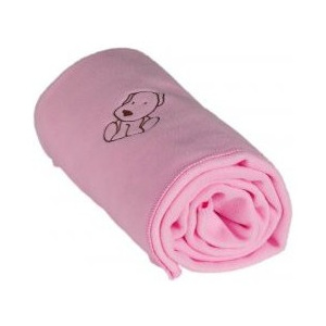 Dětská flísová deka s pejskem růžová