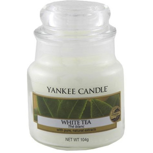 Svíčka ve skleněné dóze Yankee Candle Bílý čaj, 104 g