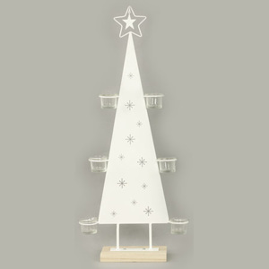 Autronic Svícen ve tvaru stromečku, kovová vánoční dekorace