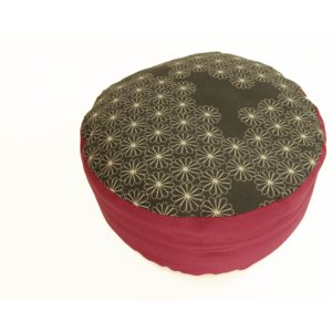 S radostí - vlastní výroba Meditační sedák růžovo šedý Velikost: ∅30 x v12 cm
