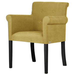 Žlutá židle s černými nohami z bukového dřeva Ted Lapidus Maison Flacon