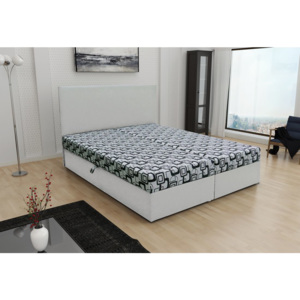 Manželská postel THOMAS včetně matrace, 160x200, Dolaro 511 bílý/Siena šedý