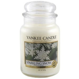 Svíčka ve skleněné dóze Yankee Candle Třpytivý sníh, 623 g