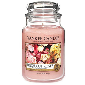 Svíčka ve skleněné dóze Yankee Candle Čerstvě nařezané růže, 623 g