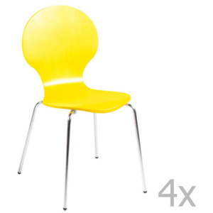Sada 4 žlutých jídelních židlí Actona Marcus Dining Chair