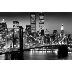 Plakát New York - Manhattan Black