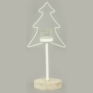 Autronic Svícen se stromečkem, kovová vánoční dekorace