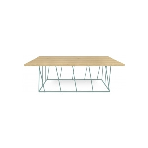 TH Konferenční stolek LOWER 120 x 40 cm (Dub (dýha) se zelenou ocelí)