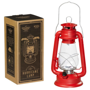 Červená lucerna Gentlemen's Hardware Hurrricane Lamp