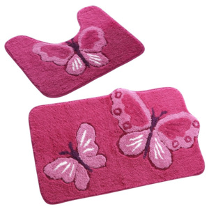 Blancheporte Koupelnová předložka, Motýli růžová/fuchsie WC 50x40cm
