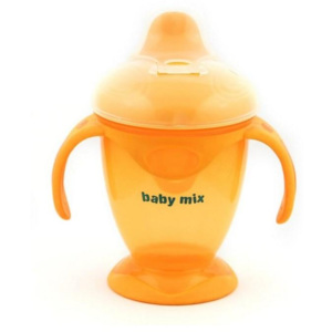BABY MIX Dětský kouzelný hrneček Baby Mix 200 ml oranžový
