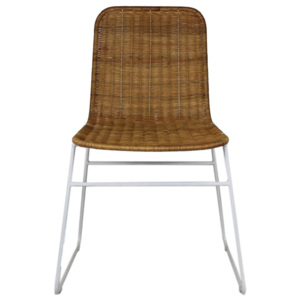 Bílá jídelní židle z kovu a dřeva HSM collection Africa