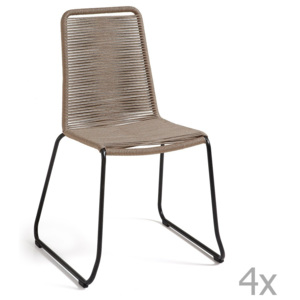 Sada 4 béžových židlí La Forma Meagan