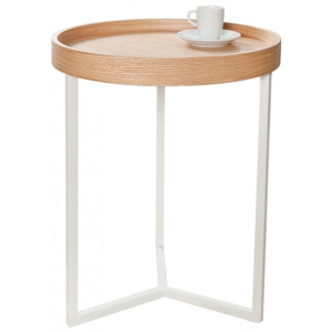 INV Odkládací stolek Linoa 40cm bílý/dub