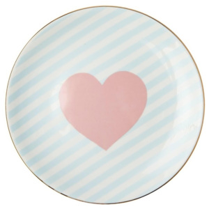 Bílý porcelánový talíř Vivas Heart, Ø 23 cm