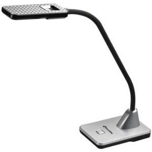 Ecolite LBL1856-STR LED stolní lampa 5W 12 SMD s lupou černo-stříbrná
