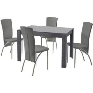 Set jídelního stolu a 4 šedých jídelních židlí Støraa Lori Nevada Slate Light Grey