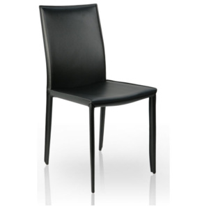 INV Jídelní židle Como, černá regenerovaná kůže