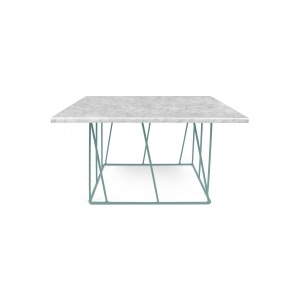 TH Konferenční stolek LOWER MRAMOR 75 x 40 cm (Bílý mramor se zelenou ocelí)