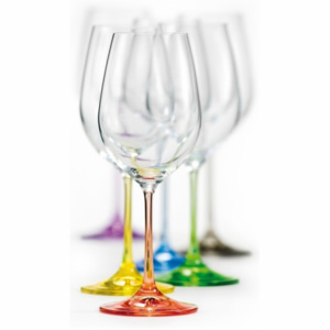 Crystalex Sklenice na víno VIOLA Rainbow 350 ml, 6 ks