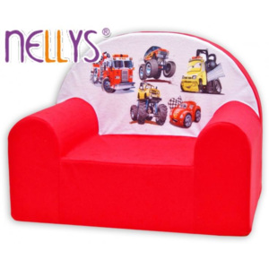 NELLYS Dětské křesílko/pohovečka Nellys ® - Auta v červené
