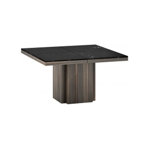 TH Jídelní stůl DESCRIPTIVE mramor (Černá marquina, kouřový eukalyptus)