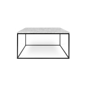 TH Konferenční stolek GLAIMES MRAMOR 75 cm (Bílý mramor, černé nohy)