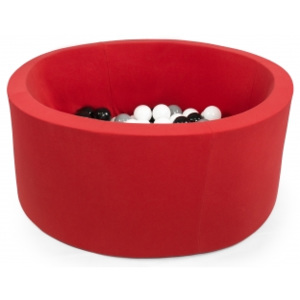 Misioo Danish Design Bazének červený s 200ks míčků Velikost: 90 x 30 cm, Přidat míčky: +100 ks