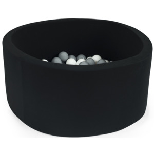 Misioo Danish Design Bazének černý s 200ks míčků Velikost: 90 x 30 cm, Přidat míčky: + 50 ks