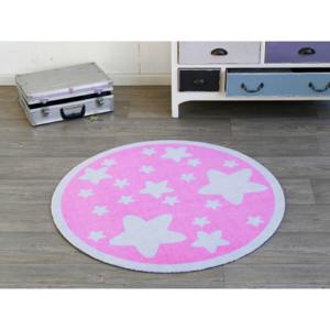 Hanse Home Dětský kulatý koberec Hvězdičky, růžový
